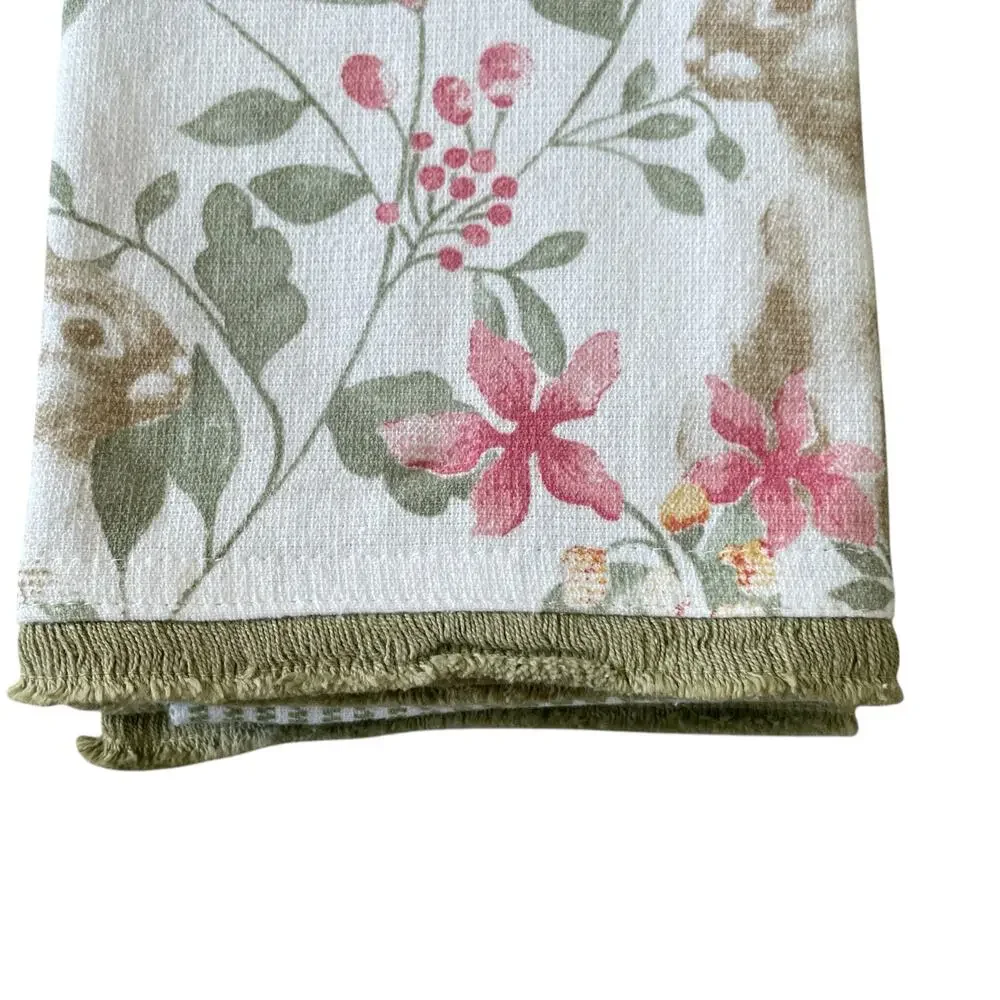 TAHARI HOME Kitchen Towels 3pk Easter Bunny Rabbit Spring Floral 18X28 New